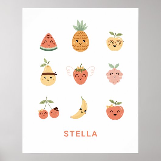 Schattige Fruit Poster Print (Voorkant)