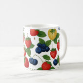 Schattige fruitpatroon koffie mok (Voorkant rechts)