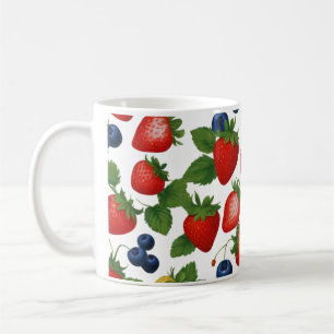 Schattige fruitpatroon koffie mok