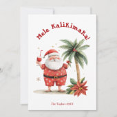 Schattige Fun Beach Hawaii Mele Kalikimaka Kerst Feestdagenkaart (Voorkant)