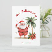 Schattige Fun Beach Hawaii Mele Kalikimaka Kerst Feestdagenkaart (Staand voorkant)