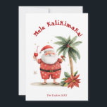 Schattige Fun Beach Hawaii Mele Kalikimaka Kerst Feestdagenkaart<br><div class="desc">Leuke Schattigee Hawaii Beach Christmas Holiday Kaart,  met "Mele Kalikimaka" tekst</div>
