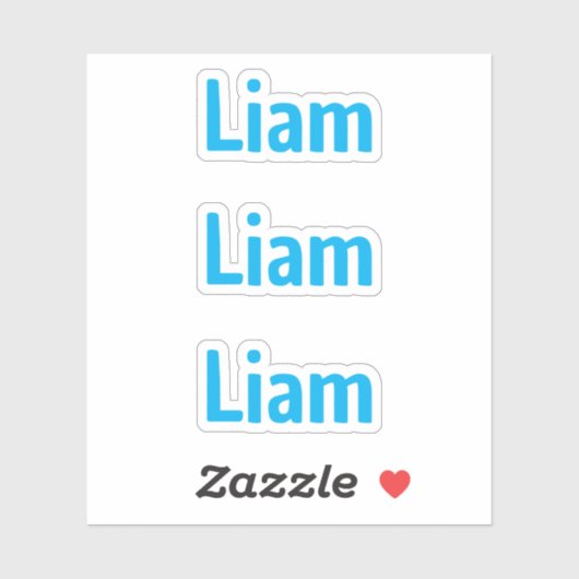 Schattige Fun Blauw Kinder Naam Sticker (Vel)