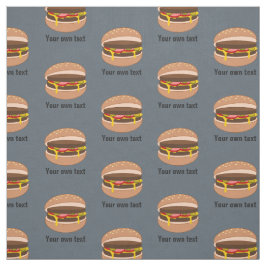 Schattige Fun Burgers Patroon, eigen tekst en kleu Stof