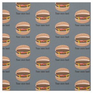 Schattige Fun Burgers Patroon, eigen tekst en kleu Stof