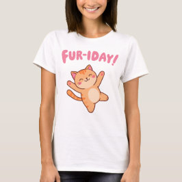 Schattige Fun Cat Fur-iday Dames T-shirt