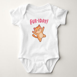 Schattige Fun Cat Fur-iday Romper