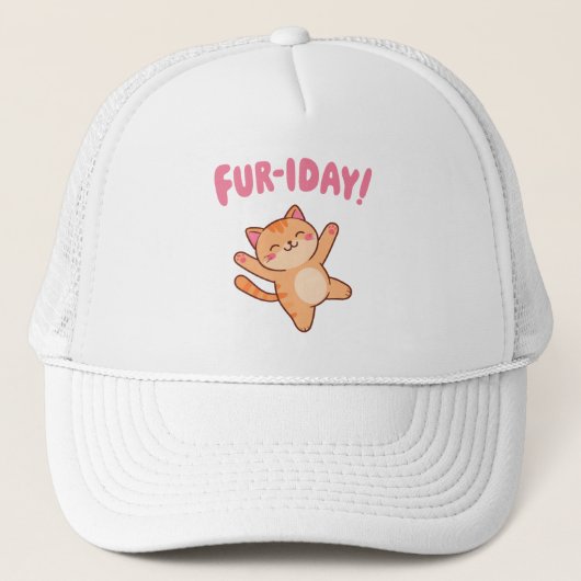 Schattige Fun Cat Fur-iday Trucker Pet (Voorkant)