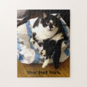 Schattige Fun custom Tuxedo Kat Kerstpuzzel Legpuzzel (Verticaal)