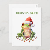 Schattige Fun Fabulous Frog Christmas Holiday Brie Briefkaart (Voorkant / Achterkant)