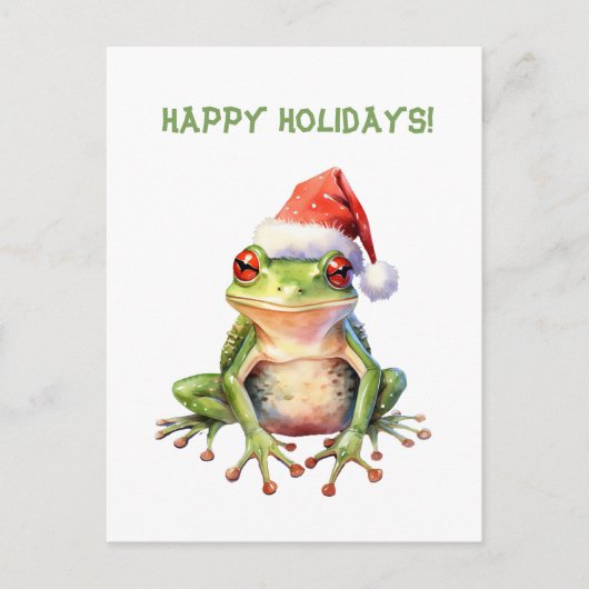 Schattige Fun Fabulous Frog Christmas Holiday Brie Briefkaart (Voorkant)