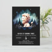 Schattige Fun Lion Verjaardag Kaart (Staand voorkant)