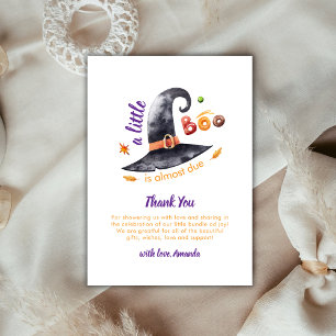 Schattige Fun Little Boo Witch Pet Herfst Baby sho Bedankkaart