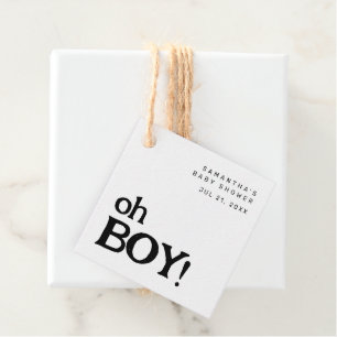Schattige Fun Oh Boy Baby shower Bedankjes Labels