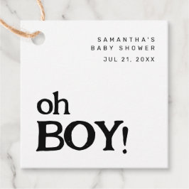 Schattige Fun Oh Boy Baby shower Bedankjes Labels