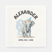 Schattige Fun Pastel Baby Blauw Wilde Olifant Wate Servet (Voorkant)