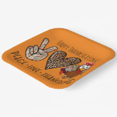 Schattige & Fun Peace Love Thanksgiving Party Papieren Bordje (Gebogen)