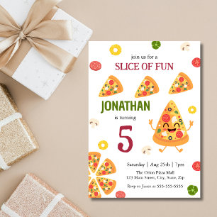 Schattige Fun Pizza Party Kids Verjaardag Kaart