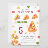 Schattige Fun Pizza Party Kids Verjaardag Kaart (Voorkant)