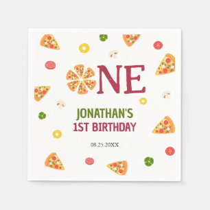 Schattige Fun Pizza Party Kinder 1e Verjaardag Servet