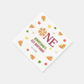 Schattige Fun Pizza Party Kinder 1e Verjaardag Servet (Hoek)