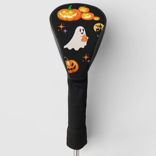Schattige Fun Pumpkin spookvleermuis Witch Hallowe Golfheadcover (Voorkant)