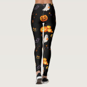 Schattige Fun Pumpkin spookvleermuis Witch Hallowe Leggings (Achterkant)