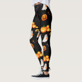 Schattige Fun Pumpkin spookvleermuis Witch Hallowe Leggings (Links)