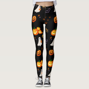 Schattige Fun Pumpkin spookvleermuis Witch Hallowe Leggings