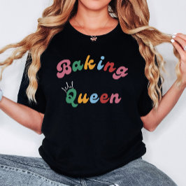 Schattige Fun Retro Baking Queen Royal Womens T-shirt
