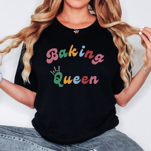 Schattige Fun Retro Baking Queen Royal Womens T-shirt