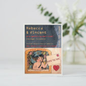 Schattige Fun  Retro Love Briefkaart Save the Date (Staand voorkant)