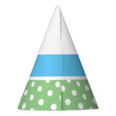 Schattige Fun Sky Blue gestippelde lichtgroene wit Feesthoedjes (Achterkant)