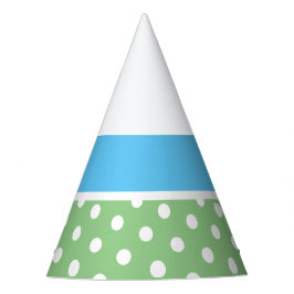 Schattige Fun Sky Blue gestippelde lichtgroene wit Feesthoedjes