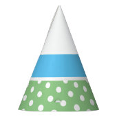 Schattige Fun Sky Blue gestippelde lichtgroene wit Feesthoedjes (Links)