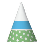 Schattige Fun Sky Blue gestippelde lichtgroene wit Feesthoedjes (Rechts)