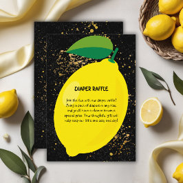 Schattige Fun Yellow Lemon Gold Glitters Baby show Informatiekaartje