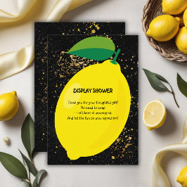 Schattige Fun Yellow Lemon Gold Glitters Baby show Informatiekaartje