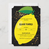 Schattige Fun Yellow Lemon Gold Glitters Baby show Kaart (Voorkant)