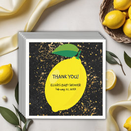 Schattige Fun Yellow Lemon Gold Glitters Baby show Servet