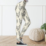 Schattige Fun Zwarte Pastel Geel Schets Kippenhoen Leggings<br><div class="desc">Leggings versierd Kippenpatroon.</div>