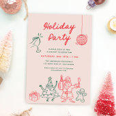 Schattige Funky Kerst Krabbeltjes Vakantie Feest Kaart