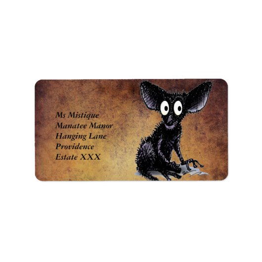 Schattige Funny Aye-Aye Etiket (Voorkant)