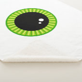 Schattige Funny Big Green Eyeball Sherpa Deken (3/4)