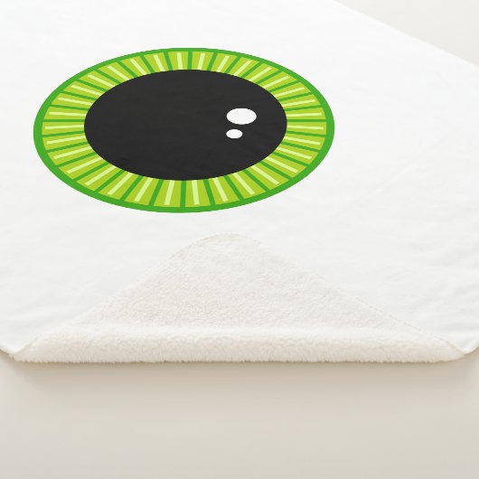 Schattige Funny Big Green Eyeball Sherpa Deken (3/4)