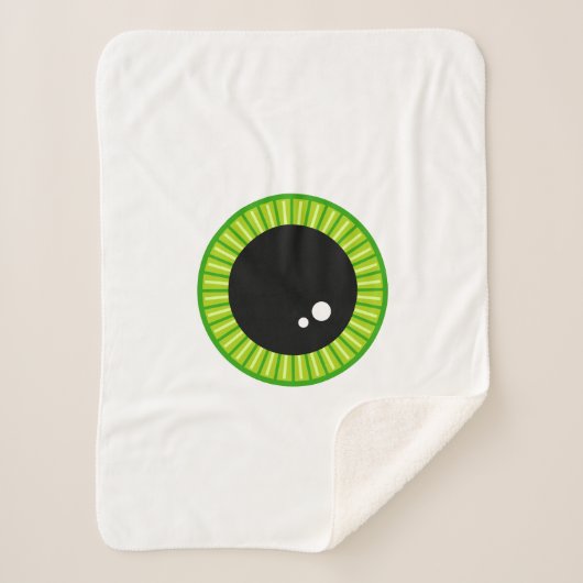 Schattige Funny Big Green Eyeball Sherpa Deken (Voorkant)