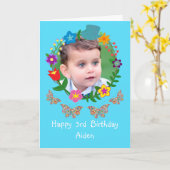 Schattige Funny Birthday Boys Foto Vlinders Top Ho Kaart (Gele Bloem)