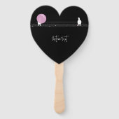 Schattige Funny Bubblegum Birds on a Wire Black Handwaaier (Voorkant)