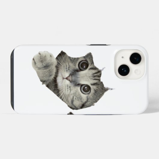 Schattige Funny Cat iPhone Case Hoesje (Achterkant horizontaal)