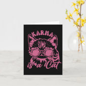 Schattige Funny Cat Lover Cat Is Karma Kaart (Gele Bloem)